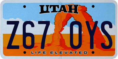 UT license plate Z670YS