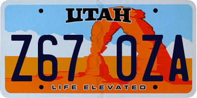 UT license plate Z670ZA