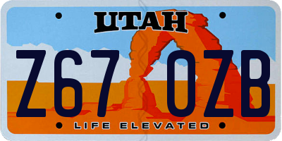 UT license plate Z670ZB