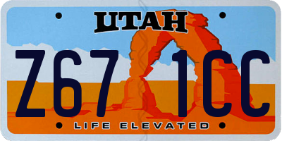 UT license plate Z671CC