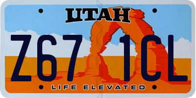 UT license plate Z671CL