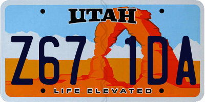 UT license plate Z671DA