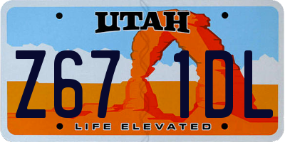 UT license plate Z671DL