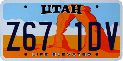 UT license plate Z671DV