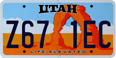 UT license plate Z671EC