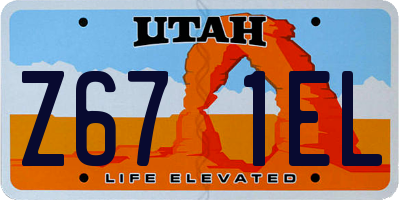 UT license plate Z671EL