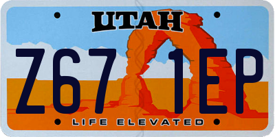UT license plate Z671EP