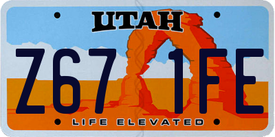 UT license plate Z671FE