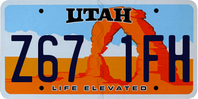 UT license plate Z671FH