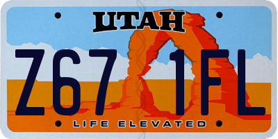 UT license plate Z671FL