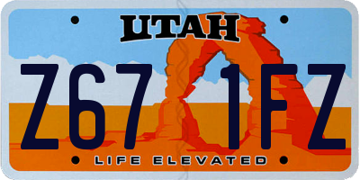 UT license plate Z671FZ