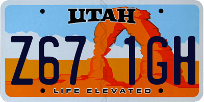 UT license plate Z671GH