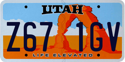 UT license plate Z671GV