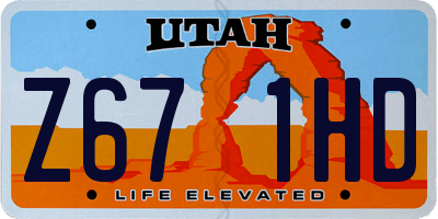UT license plate Z671HD