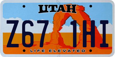 UT license plate Z671HI