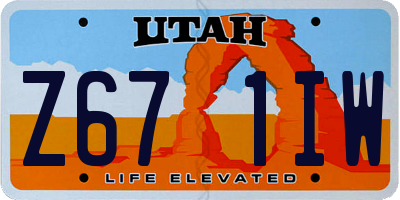 UT license plate Z671IW