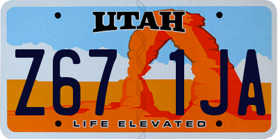 UT license plate Z671JA