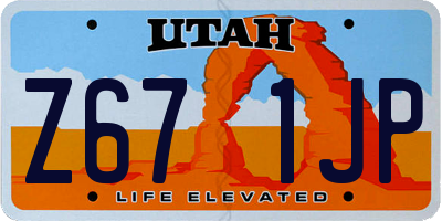 UT license plate Z671JP
