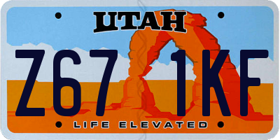 UT license plate Z671KF
