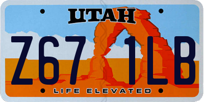 UT license plate Z671LB