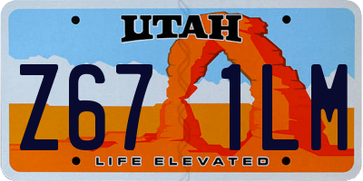 UT license plate Z671LM