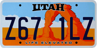 UT license plate Z671LZ