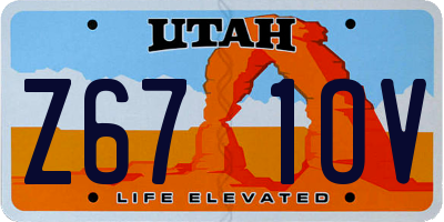 UT license plate Z671OV