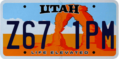 UT license plate Z671PM