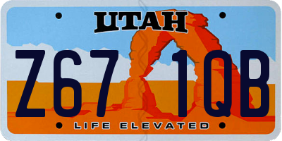 UT license plate Z671QB