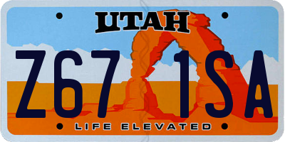 UT license plate Z671SA