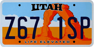 UT license plate Z671SP