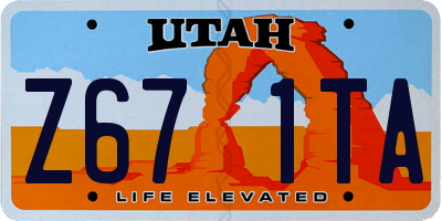 UT license plate Z671TA