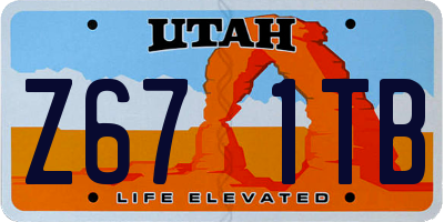 UT license plate Z671TB