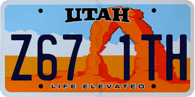 UT license plate Z671TH