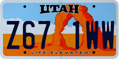 UT license plate Z671WW