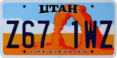 UT license plate Z671WZ
