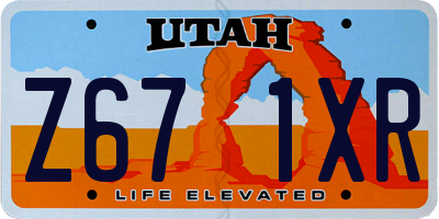 UT license plate Z671XR