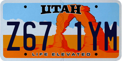 UT license plate Z671YM