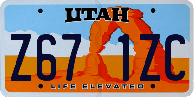 UT license plate Z671ZC