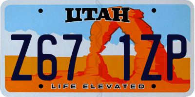 UT license plate Z671ZP