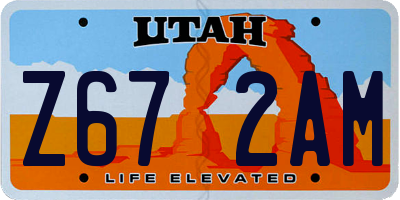 UT license plate Z672AM
