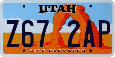 UT license plate Z672AP
