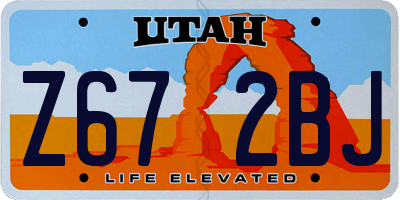 UT license plate Z672BJ