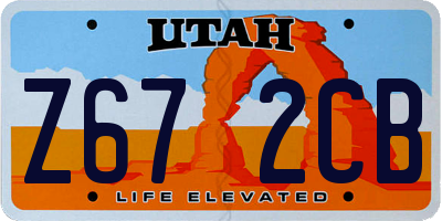UT license plate Z672CB