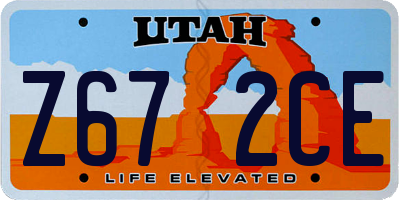 UT license plate Z672CE