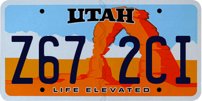 UT license plate Z672CI