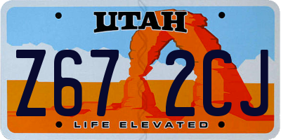 UT license plate Z672CJ
