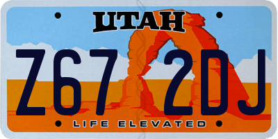UT license plate Z672DJ