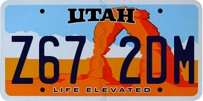 UT license plate Z672DM