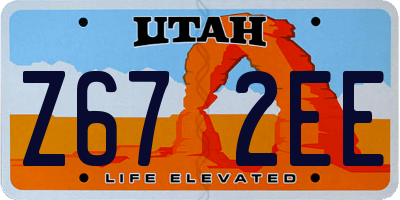 UT license plate Z672EE